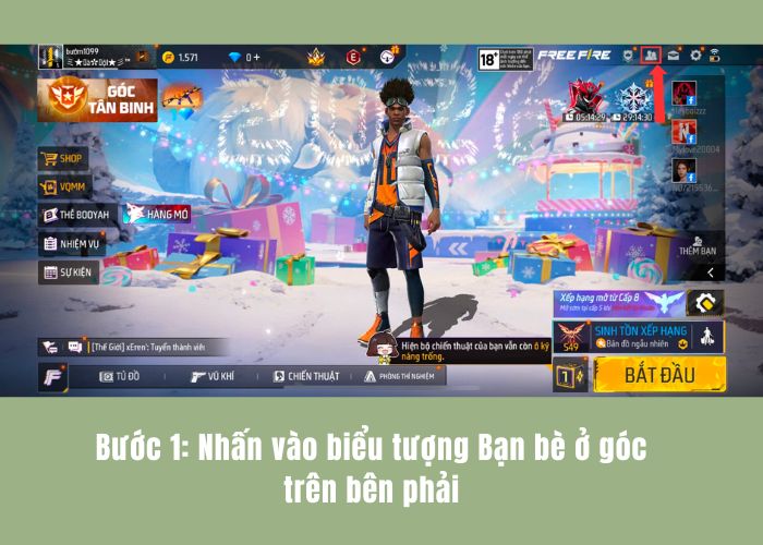 kết bạn free fire qua gợi ý bước 1