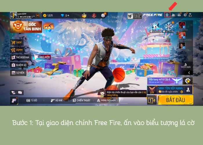 kết bạn free fire qua quân đoàn bước 1