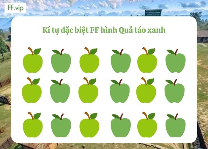 kí tự đặc biệt ff hình quả táo xanh