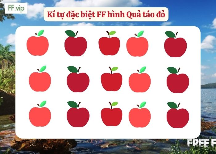kí tự đặc biệt hình quả táo đỏ