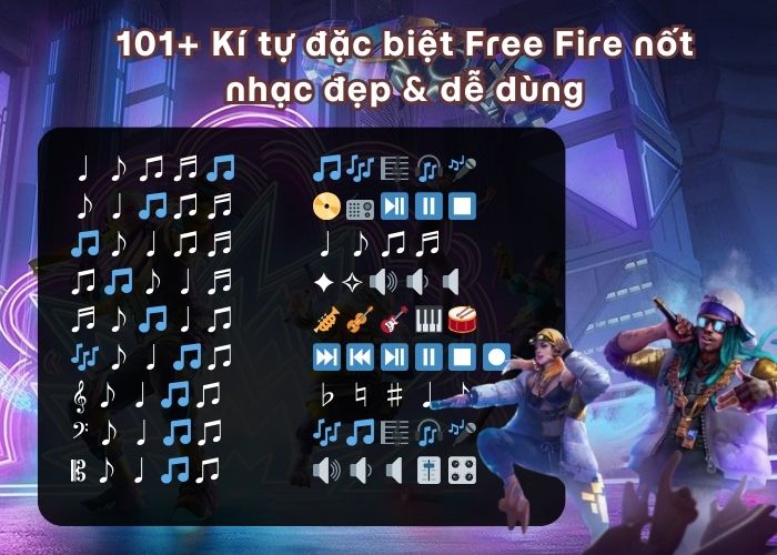 kí tự đặc biệt game free fire nốt nhạc