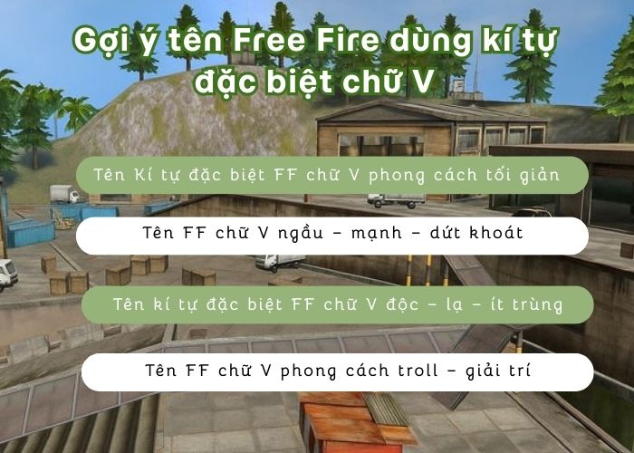 gọi ý tên free fire kem kí tự đặc biệt chữ v ff
