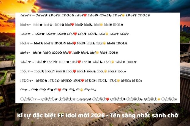kí tự đặc biệt free fire idol