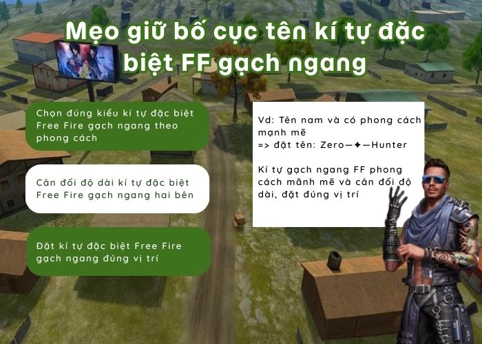 mẹo bố cục tên kí tự đặc biệt gạch ngang ff