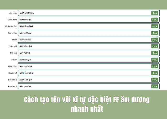 tạo tên kí tự đặc biệt âm dương ff