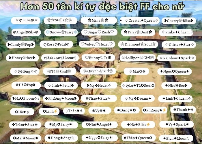 tên kí tự đặc biệt free fire cho nữ