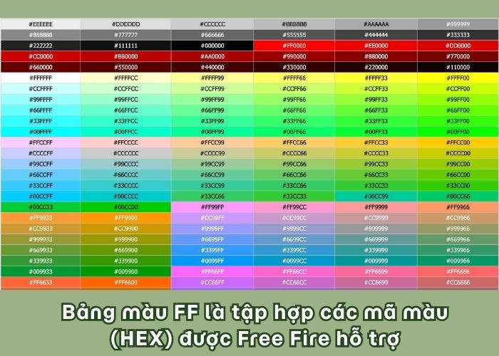 bảng màu game ff