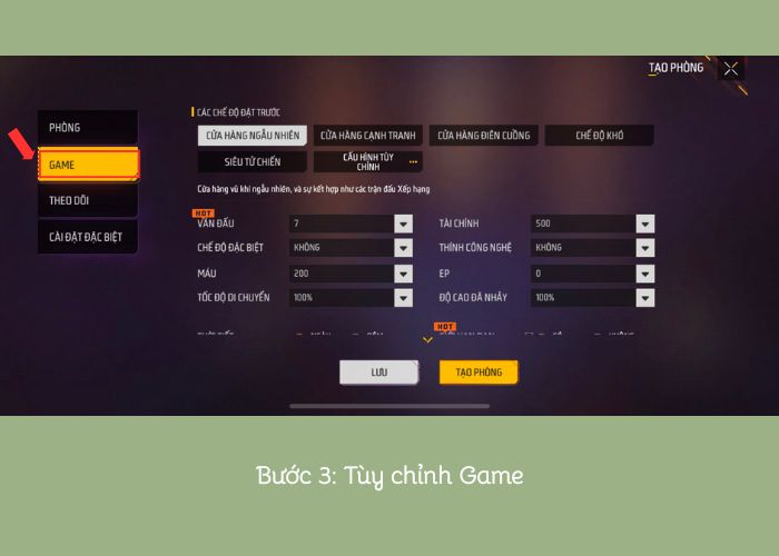 bước 3 của mời bạn chung phòng free fire