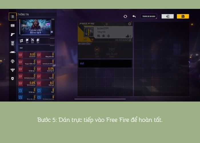 tạo chữ màu FF bước 5