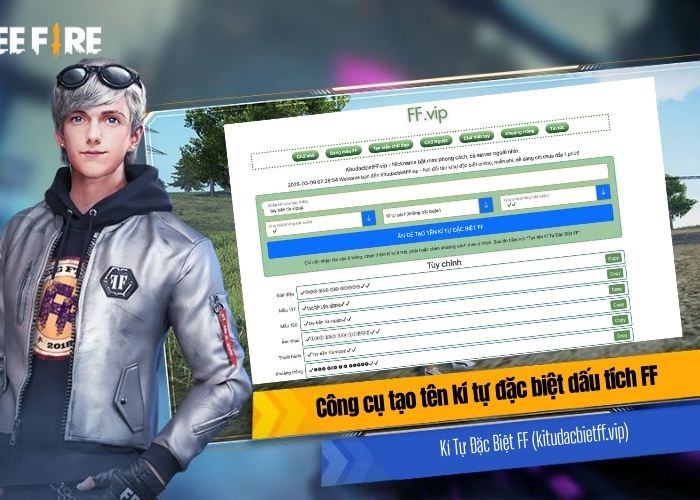 Công cụ tạo tên kí tự đặc biệt dấu tích FF - kitudacbietff.vip