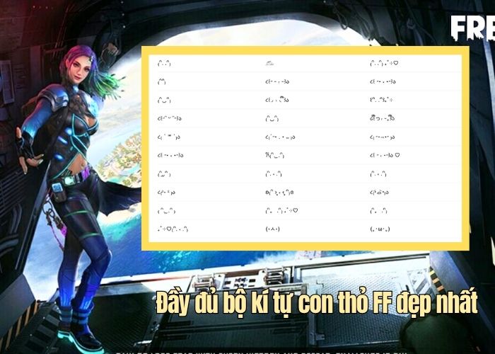 Đầy đủ kí tự con thỏ Free Fire 