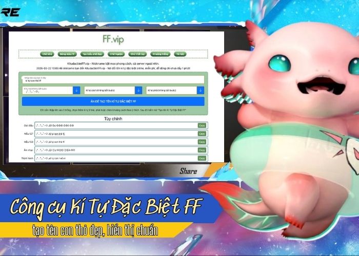 Kí Tự Đặc Biệt FF (kitudacbietff.vip) - Công cụ tạo tên kí tự đặc biệt thỏ FF