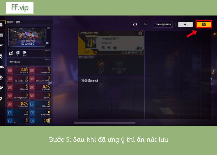 Bước 5 trong cách để tiểu sử FF