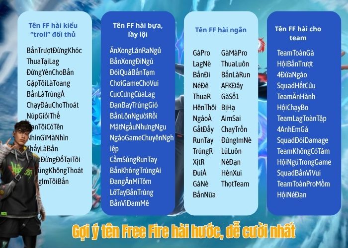 Gợi ý tên hài game Free Fire
