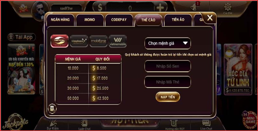 Hướng dẫn rút tiền Sonclub