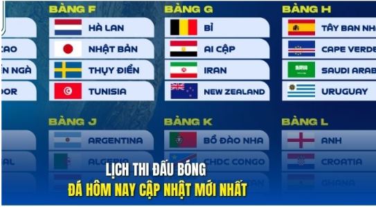 Tra cứu toàn diện: Lịch đấu, bảng xếp hạng và đối đầu